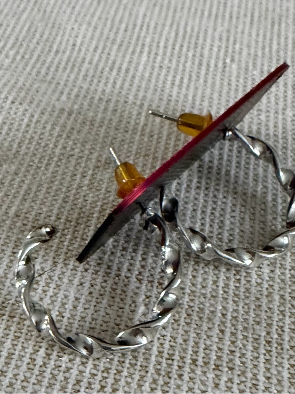 Set of Three Silver Tone Earrings - Picture 6 of 7